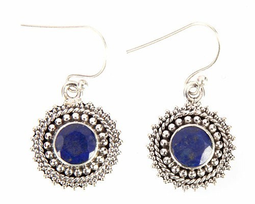 Sterling Silver Lapis Lazuli Earrings, Blue Lapis 