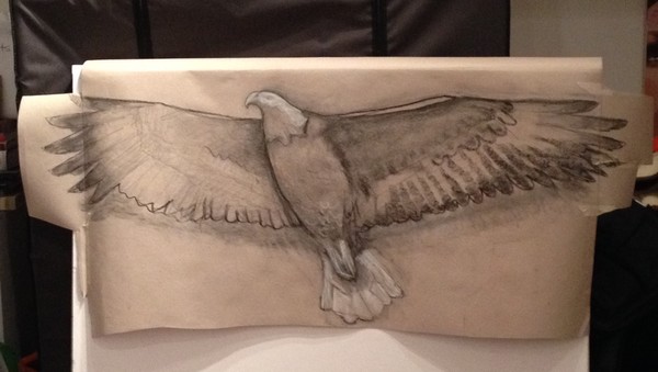 Eagle sketch for elementary school mural