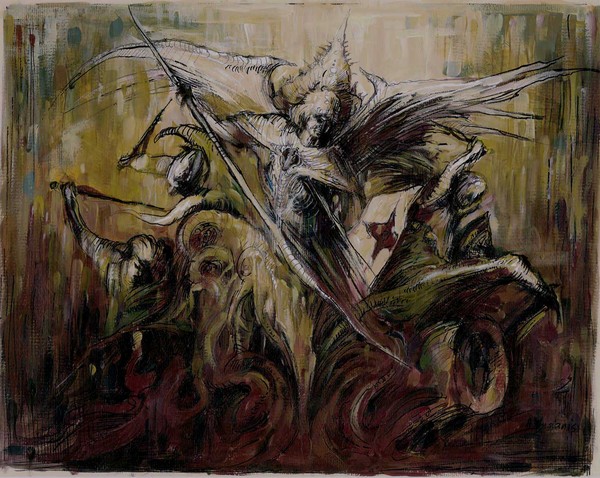 Archangel Michael - acrylic on paper