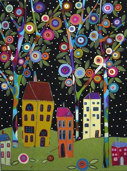 Houses Trees Painting