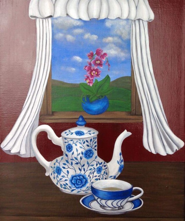 Tea by window 