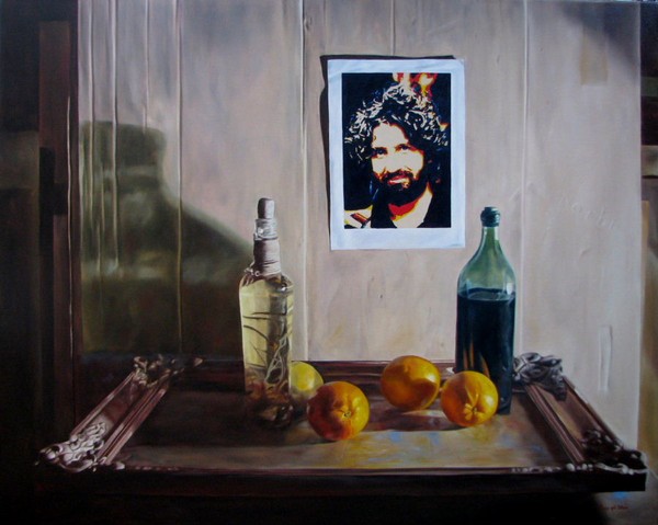 Selfportrait with still life