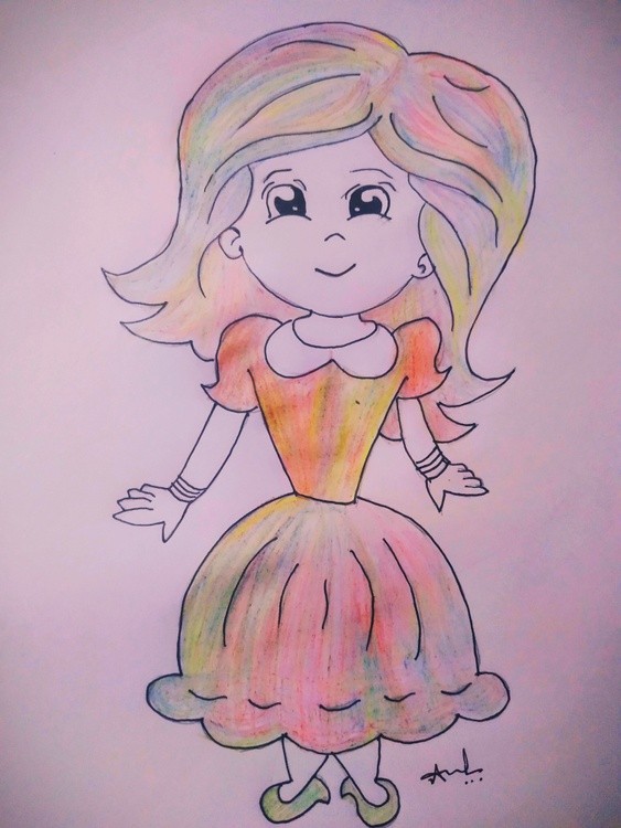 Rainbow color pencil art.. 