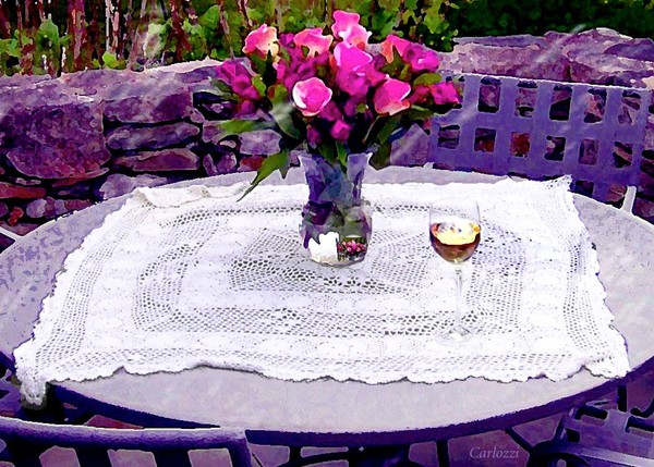 Table Lace & Flowers