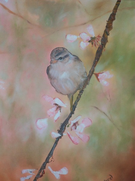  Bird and floral painting