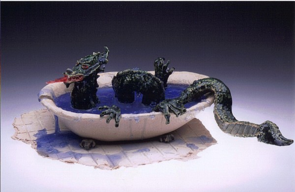 Dragon taking a bath 