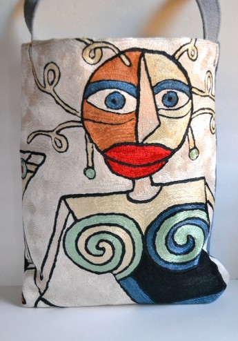 Handmade Silk Large Bag – Picasso Design