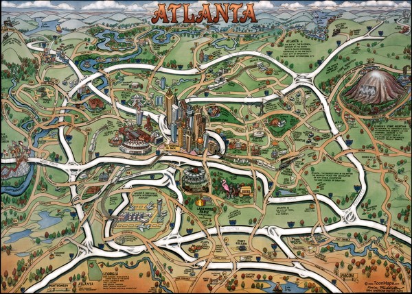 Atlanta Georgia Cartoon Map