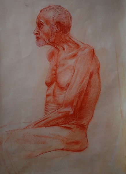 Old Man No. 1 in Red Chalk