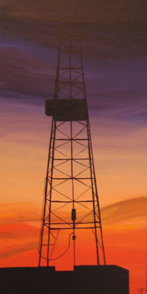 Oil Rig in the Sunset