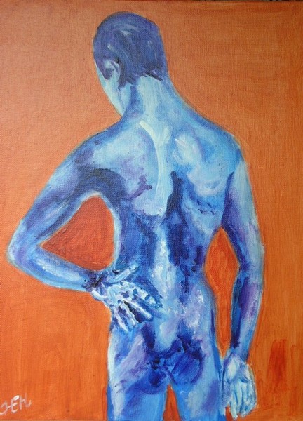 Blue mood, (Back view tryptic)