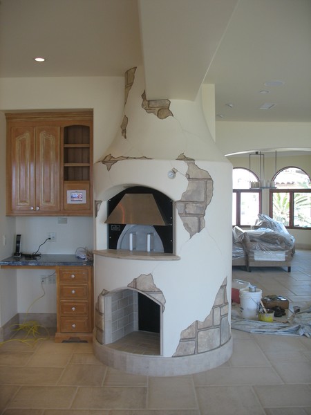 Faux Stone on Pizza Oven