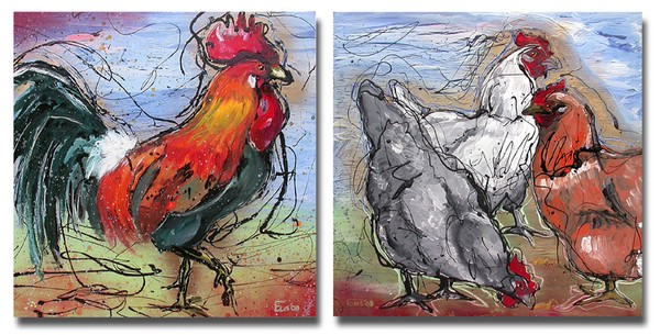 Rooster & Three of a kind