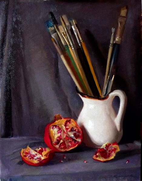 Still Life Pomegranate - Oil Painting