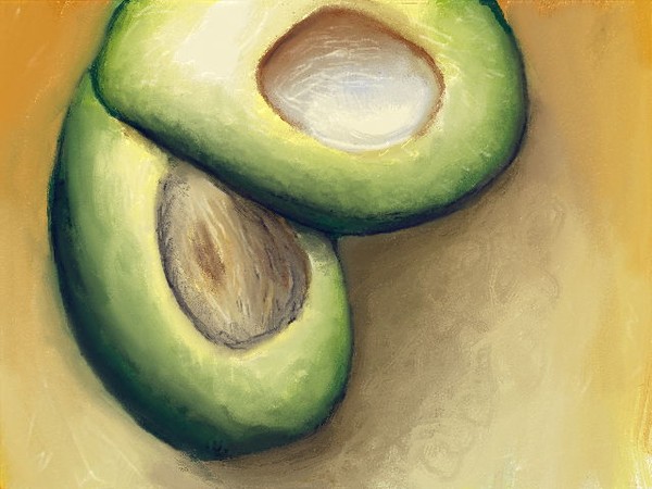 Avocado#3 - Digital Painting Print, 8x10
