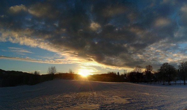Sunshine in winter lanscape