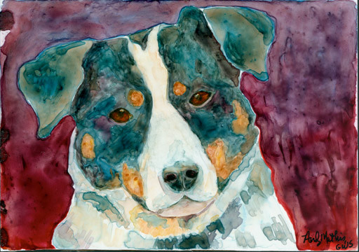 Dog Portrait on Yupo 