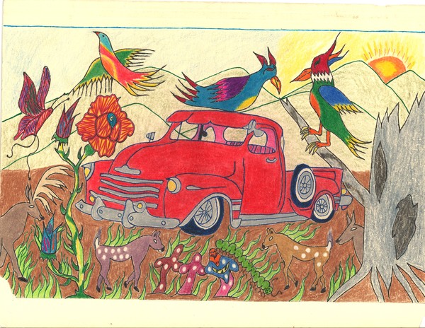 Classic 1952 Truck by The Rooster, Red