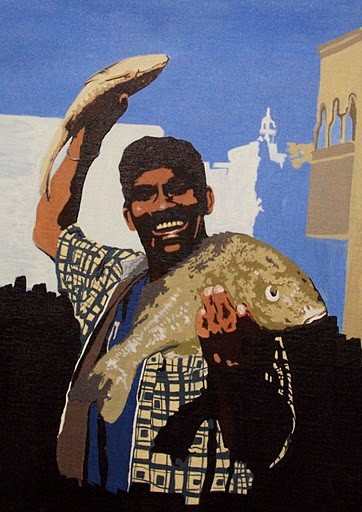 Fisherman, 16 x 24 Acrylic on canvas