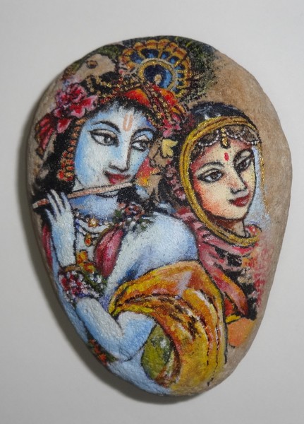 radha krishna on pebble