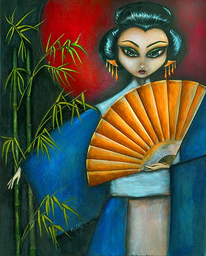 Geisha with Fan
