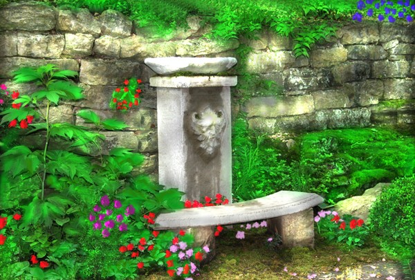 LION'S HEAD SPRING AND GARDEN IN EUREKA SPRINGS