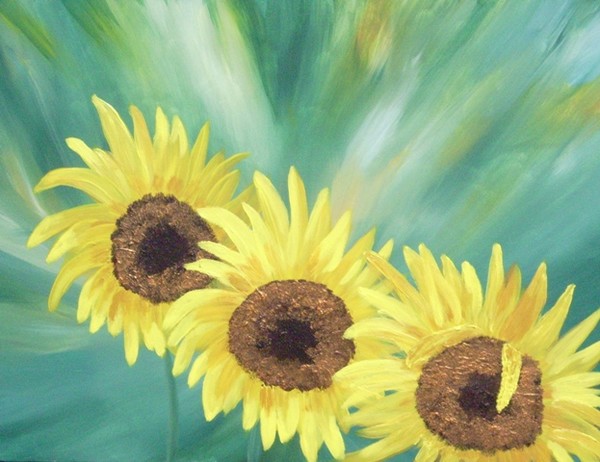 Trio of Sunflowers