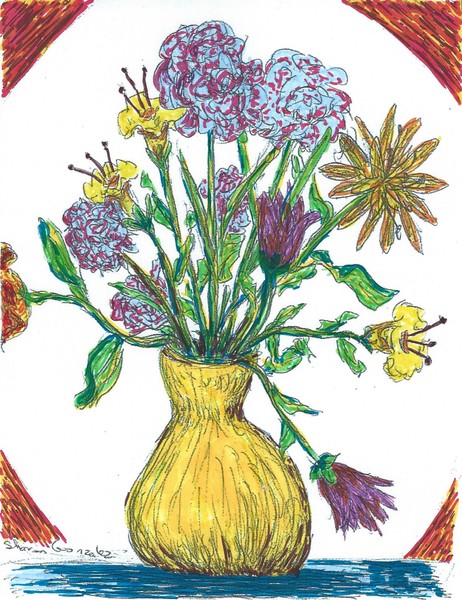 Vase of Flowers Sketch