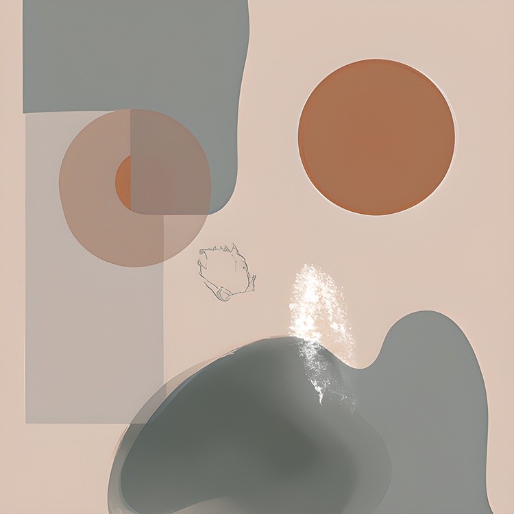 Abstract minimalist shapes in muted earth tones