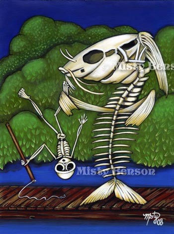 When Skelly Fish Attack - Skeleton Art