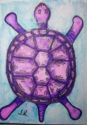 The Purple Turtle aceo