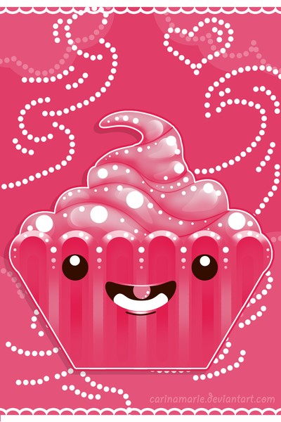 Pink Chibi Cute Cupcake