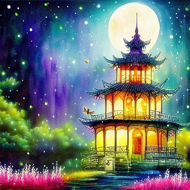 Watercolor Pagoda