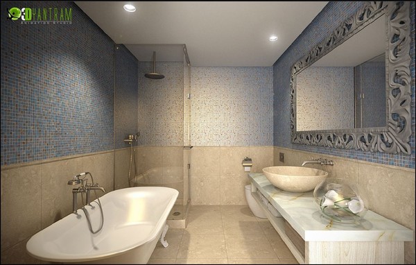 3D Bath Room Interior Rendering Design Studio Doha