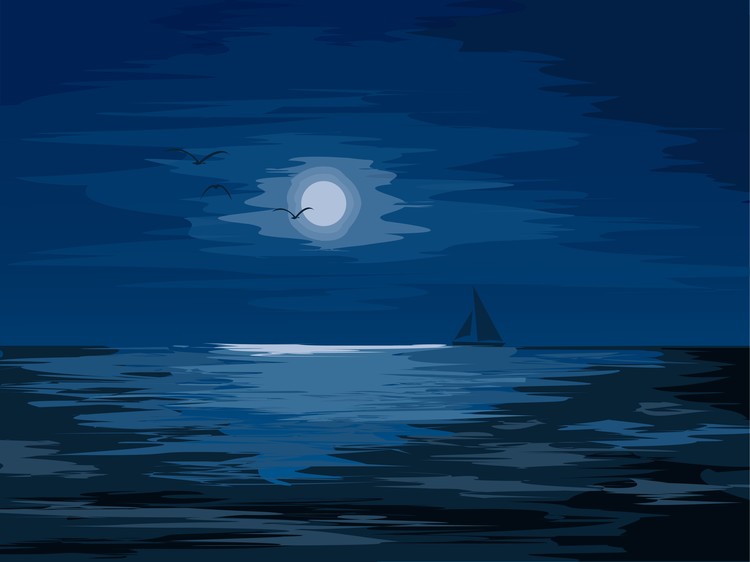 moonlight over ocean