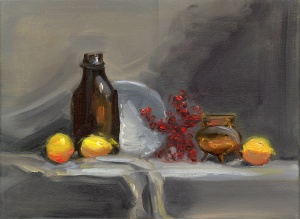 Still Life With Milk Bottle and Bittersweet