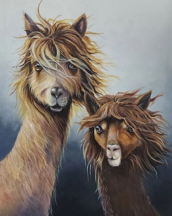 Just a couple of weird Alpacasartoninsta animalart artist artstudio artinprogress alpaca alpacaart a