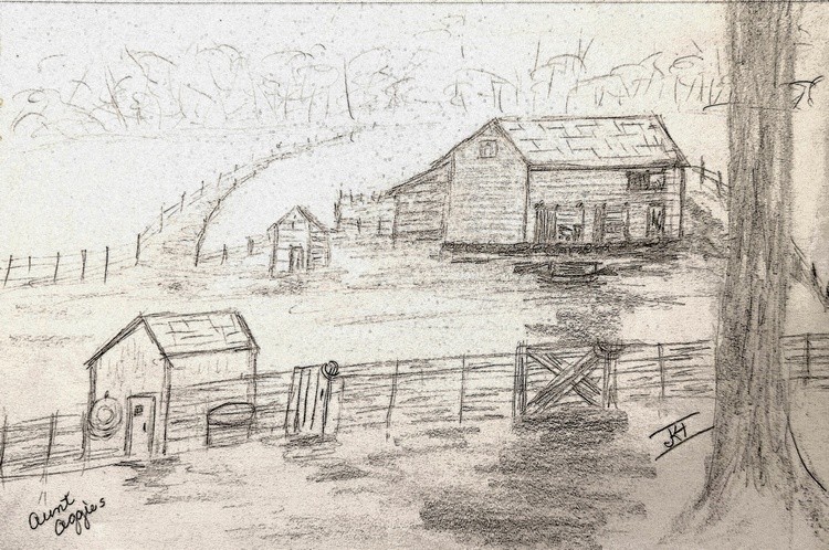 NOTEBOOK SKETCH OF AUNT AGGIES FARM