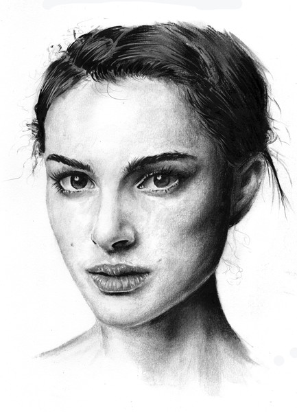 Natalie Portman drawing; by Ole M. Hedeager, www.u