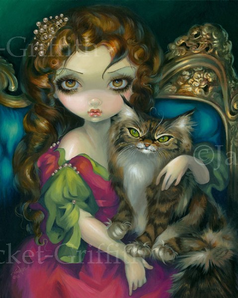 Princess with a Maine Coon Cat
