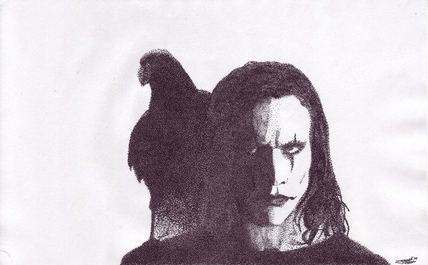 THE CROW in stipple