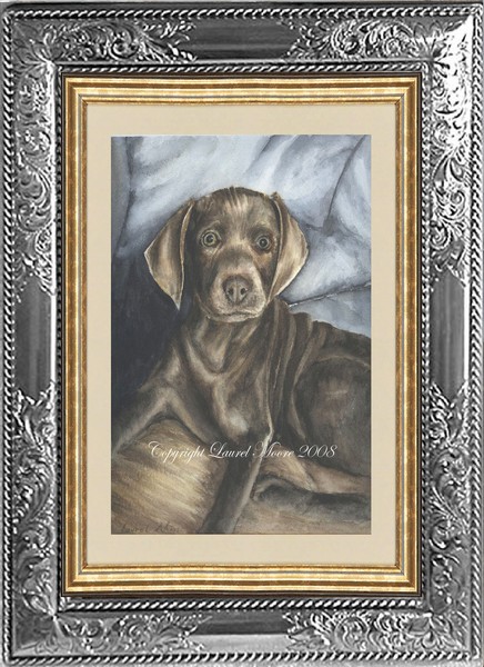 'Weimeraner Puppy' dog puppy watercolor