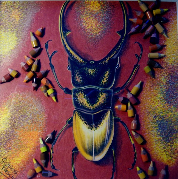 Stag scarab (collage)