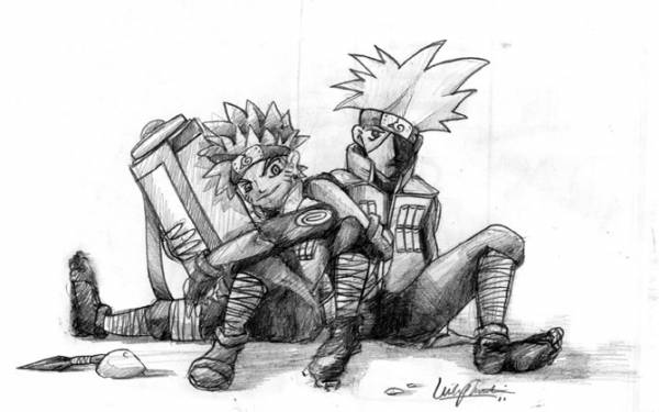 Juunin Naruto and Kakashi