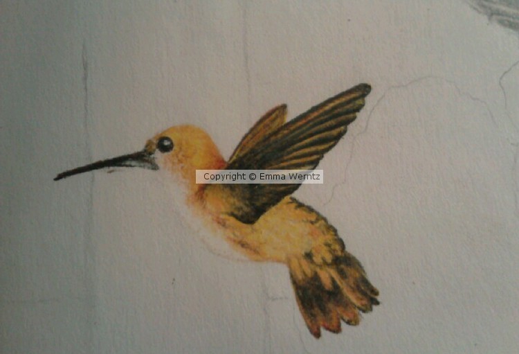 Detail of hummingbird piece