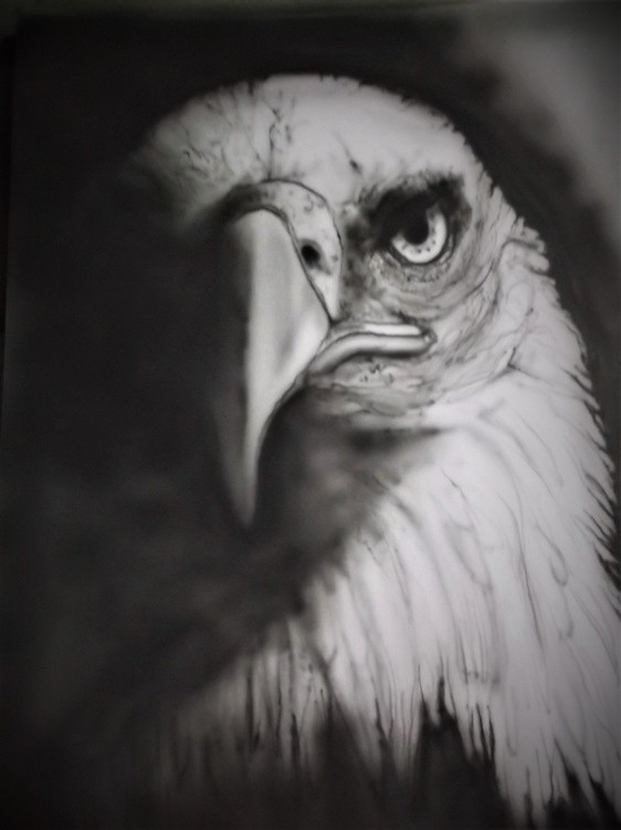 Airbrush eagle on A1 size card