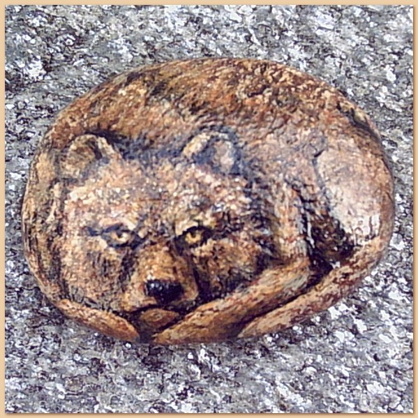Curled Grizzly Bear Spiritkeepers Stone