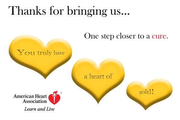 American Heart Association Thank You Card