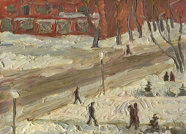 January in the City. Domodedovo (quick etude) 1978