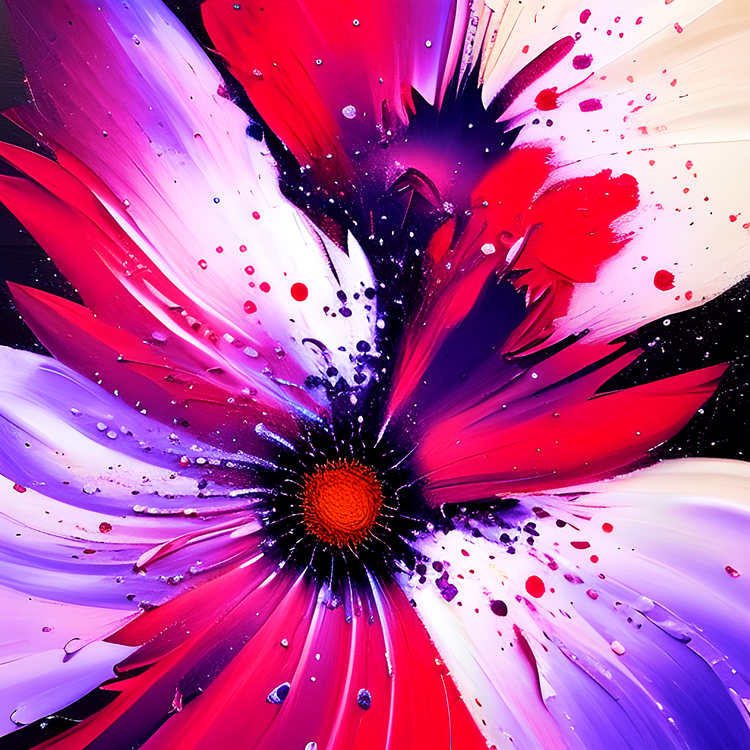 Exploding purple and red flower